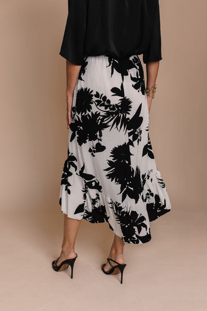 Slit High Waist Printed Skirt by BYNES NEW YORK | Apparel & Accessories