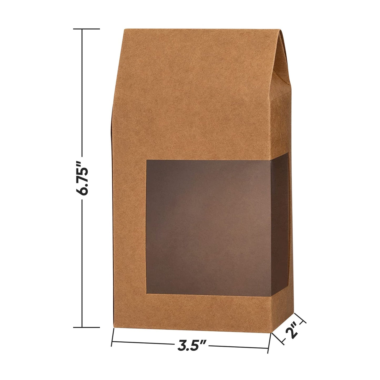 Tall Paper Boxes With Window Kraft Paper 6.75X3.5X Gift Boxes 16 Pack by Hammont