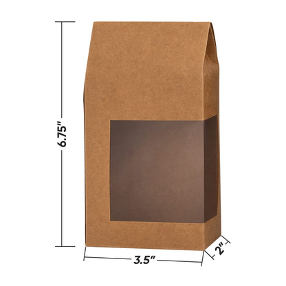 Tall Paper Boxes With Window Kraft Paper 6.75X3.5X Gift Boxes 16 Pack by Hammont