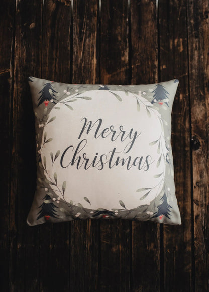 Beige Merry Christmas | Throw Pillow Cover | Christmas tree | Christmas Gifts | Room Decor | Mom Gift | Aaesthetic Room Decor by UniikPillows