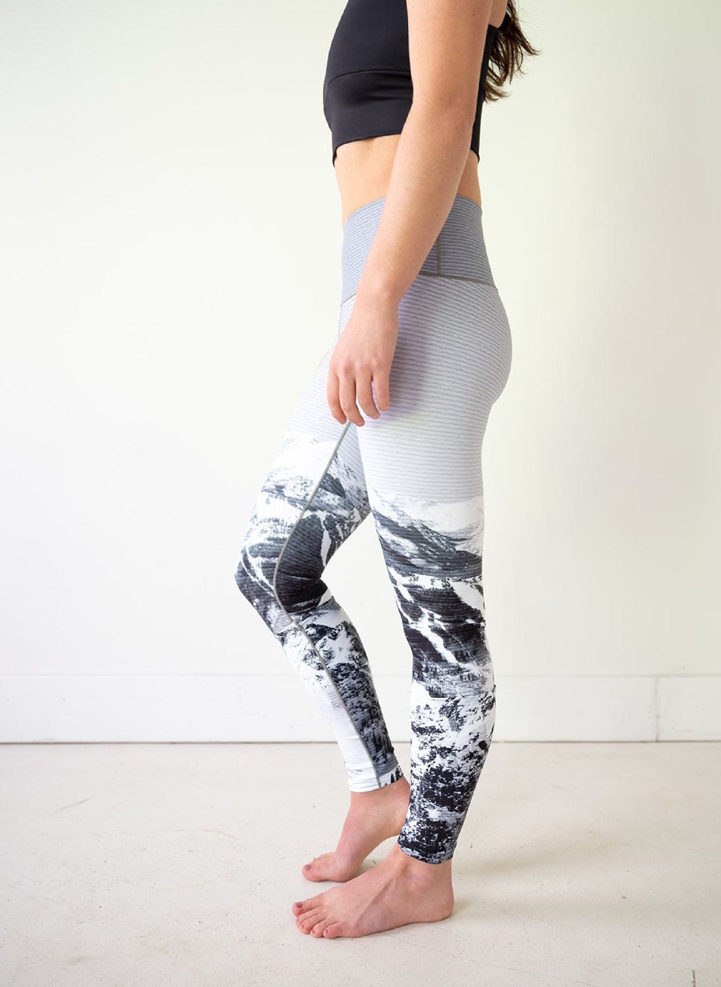 Yoga Pants Black & White Ski Hill by Colorado Threads Clothing