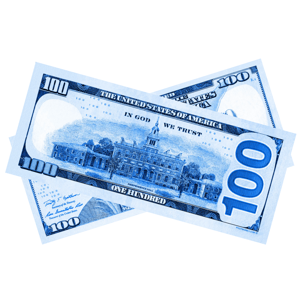 100x $100 New Series Blue Bills by Prop Money Inc