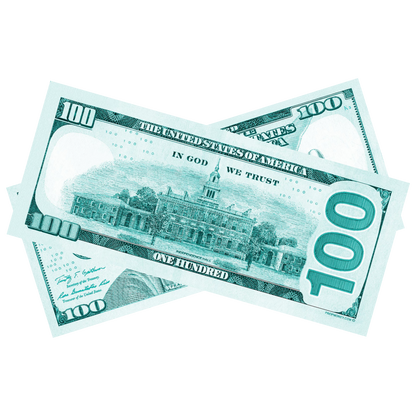 100x $100 New Series Turquoise Bills by Prop Money Inc