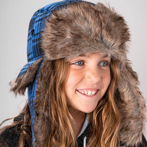 Kids Trapper Hat | Flannel | Blue by Soul of Adventure