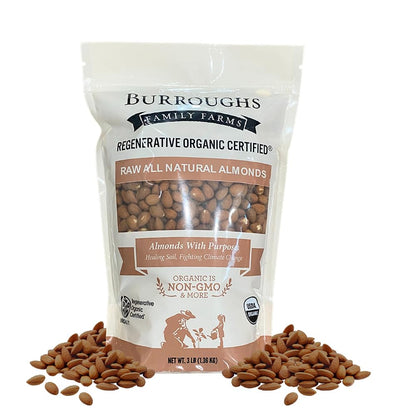 Regenerative Organic All Natural Almonds | 3 Pound by Burroughs Family Farms