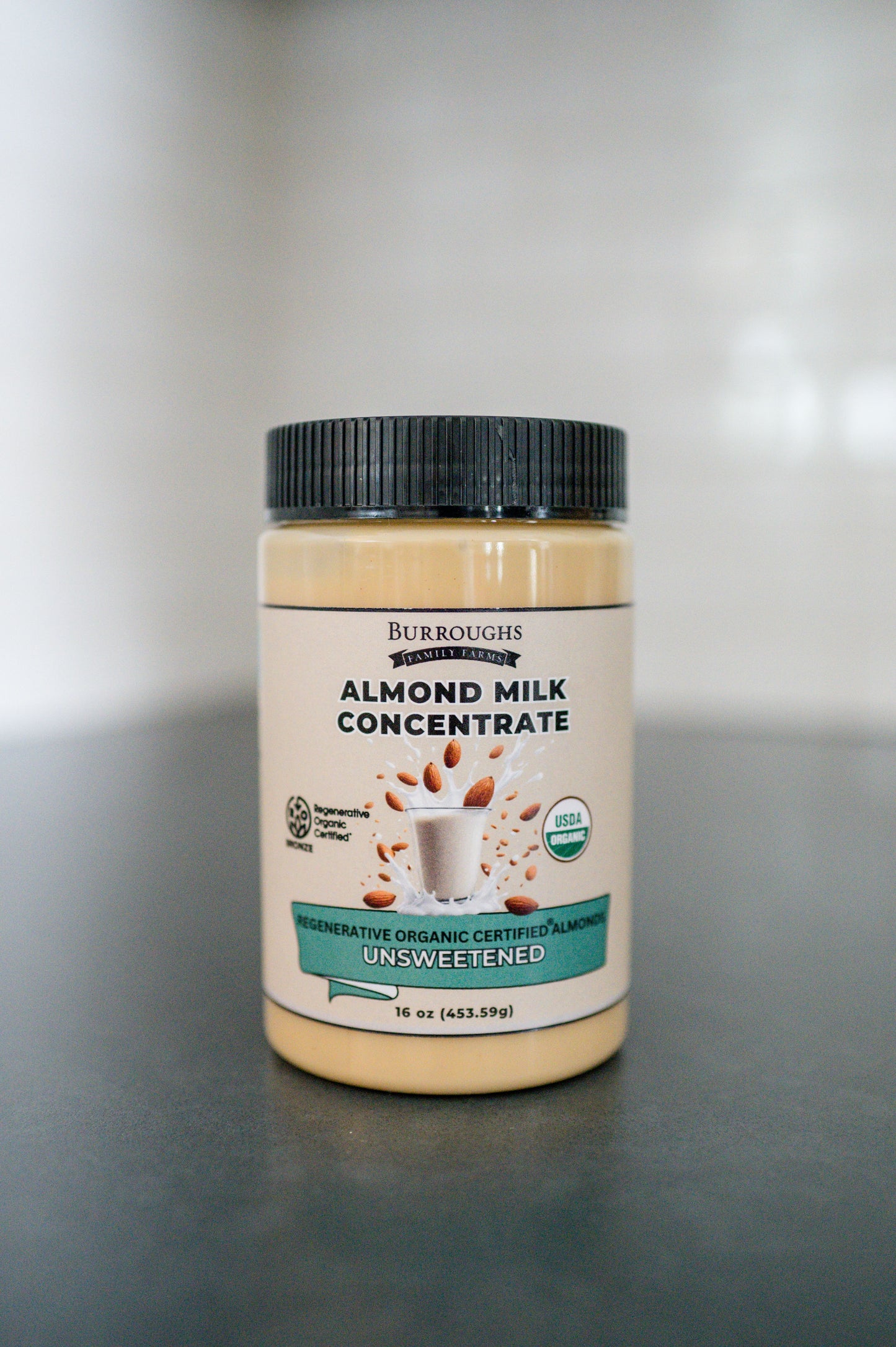 Regenerative Organic Almond Milk Concentrate by Burroughs Family Farms