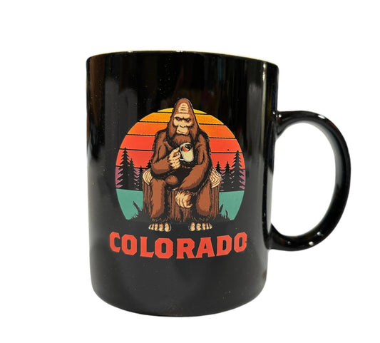 Colorado Sasquatch Coffee Mug 12oz Black by Colorado Threads Clothing