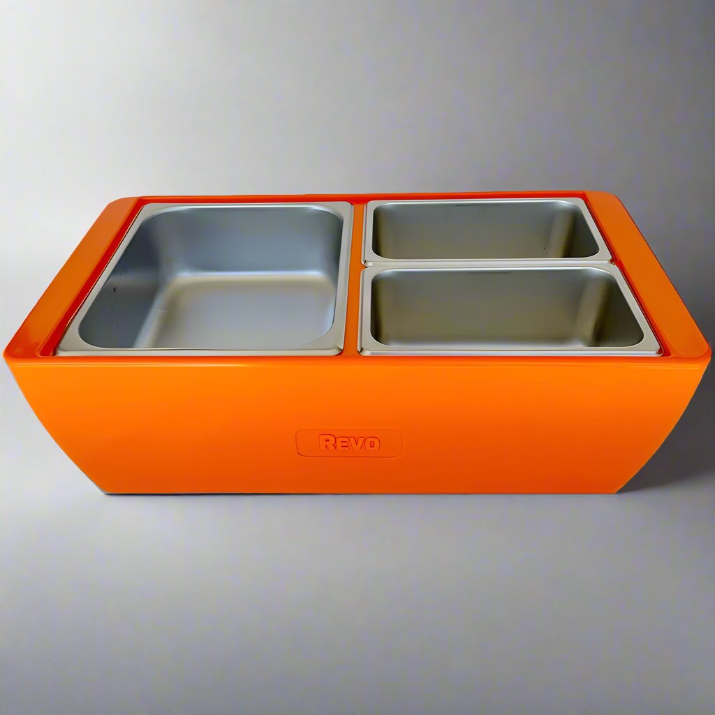 REVO Dubler HEAT | Flameless Chafer and Cooler | Orange Burst by REVO COOLERS, LLC