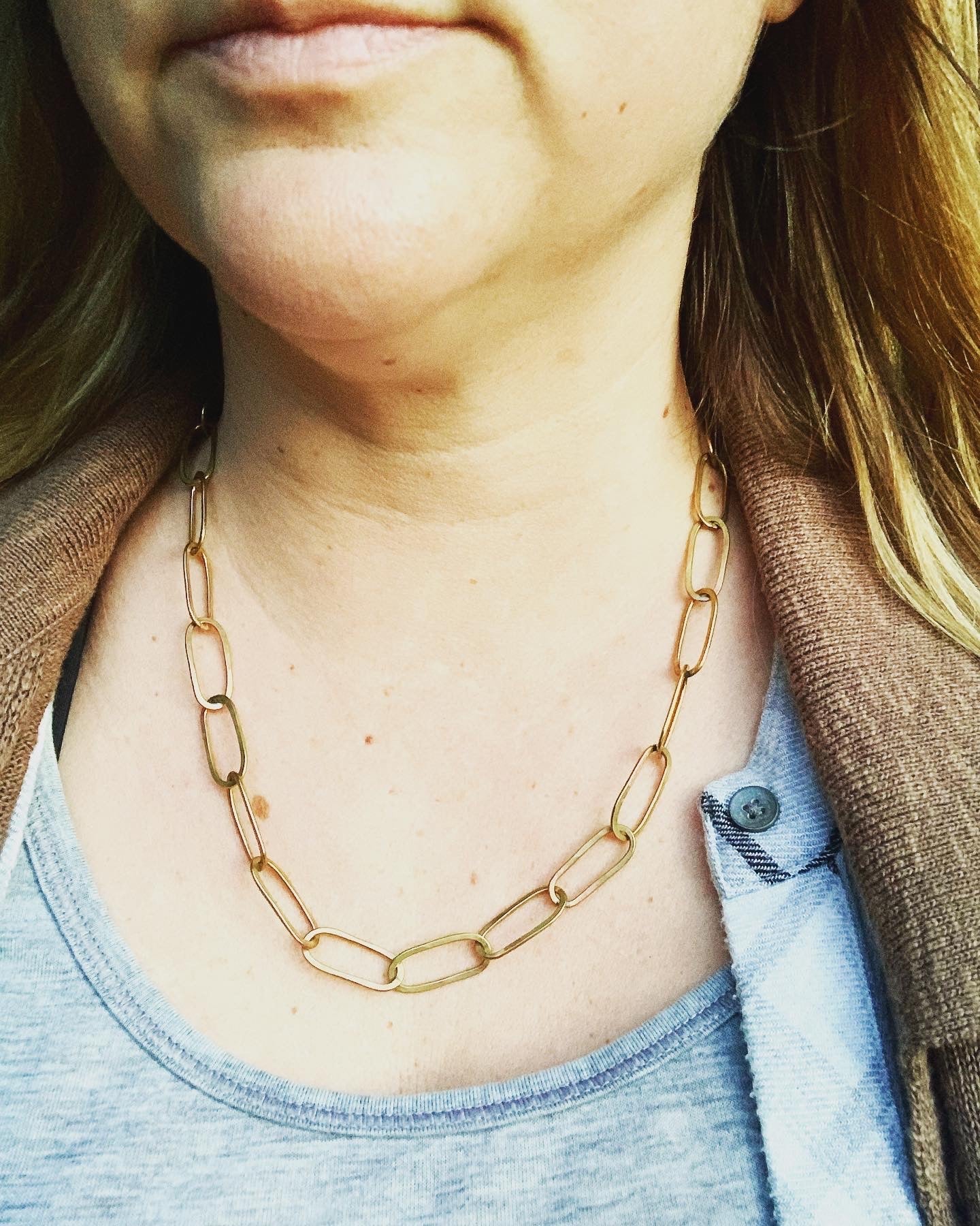 Paperclip Chain Necklace by Jennifer Cervelli Jewelry