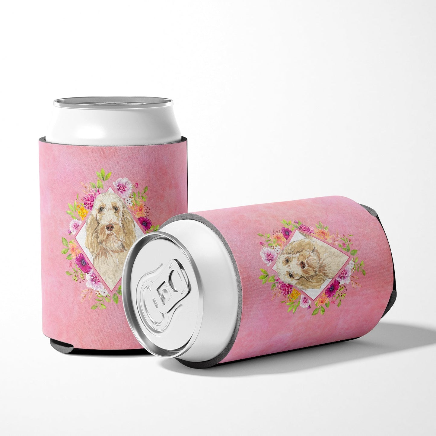 Spinone Italiano Pink Flowers Can or Bottle Hugger CK4209CC by Caroline's Treasures