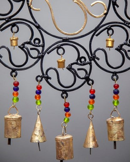 OM Brass Bells with glass beads wall hanging by OMSutra