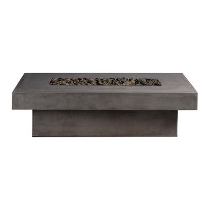 Toplina - Rectangular Concrete Fire Pit Table by Crete Design