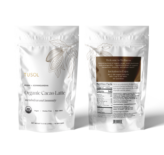 Organic Cacao Latte Mix | 14 Lattes by TUSOL Wellness