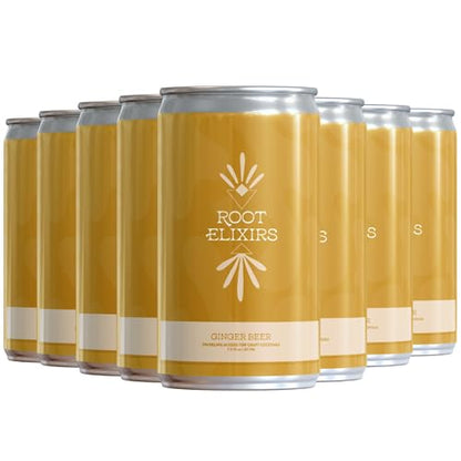 Root Elixirs Sparkling Ginger Beer Premium Cocktail Mixer- 8 Cans 7.5 oz by Farm2Me