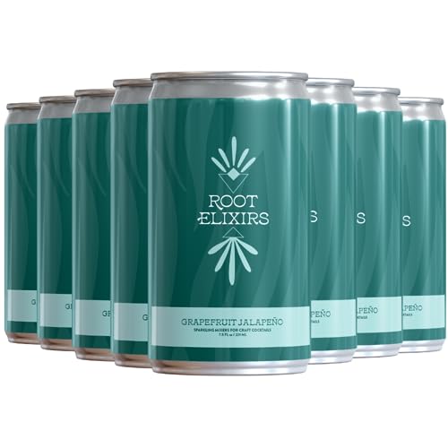 Root Elixirs Sparkling Grapefruit Jalapeno Premium Cocktail Mixer- 8 Cans 7.5 oz by Farm2Me