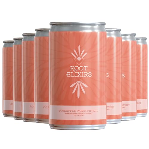 Root Elixirs Sparkling Pineapple Passionfruit Premium Cocktail Mixer- 8 Cans 7.5 oz by Farm2Me