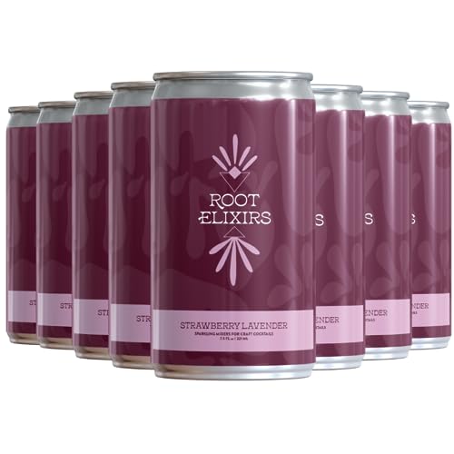 Root Elixirs Sparkling Strawberry Lavender Premium Cocktail Mixer- 8 Cans 7.5 oz by Farm2Me