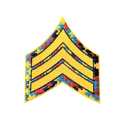 CHEVRON <br> Autism Awareness <br> Ribbon Patch by Custom Pins & Buckles