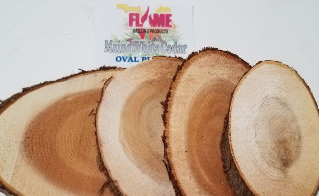 White Cedar OVAL Grilling Planks (6x12 30 Count) by Flame Grilling Products Inc