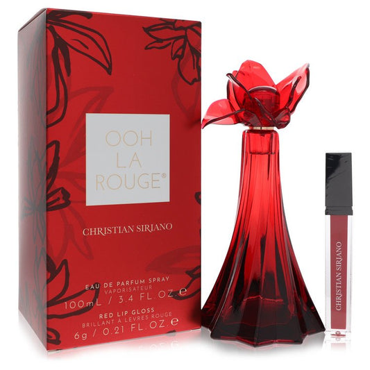 Christian Siriano Ooh La Rouge by Christian Siriano Eau De Parfum Spray + 0.21 oz Red Lip Gloss 3.4 oz for Women by Avera Group