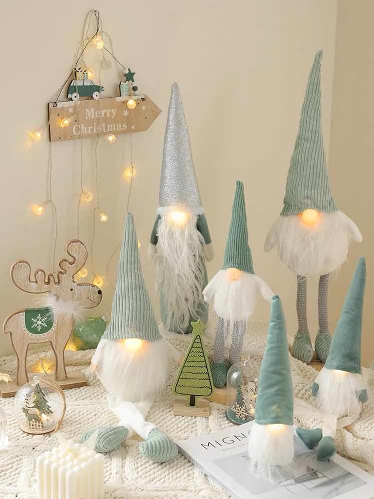 Nordic Christmas Gnomes Elves Dolls Ornaments Decors with Led Lights by INSPECIAL HOME