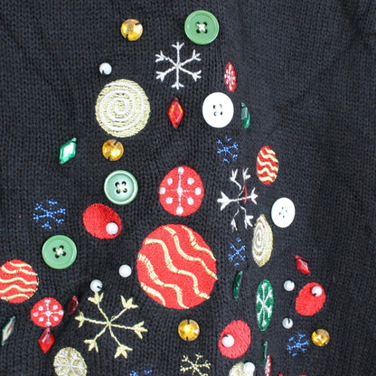 Vintage Beaded Christmas Tree Ugly Christmas Pullover Sweater by The Vintage Road