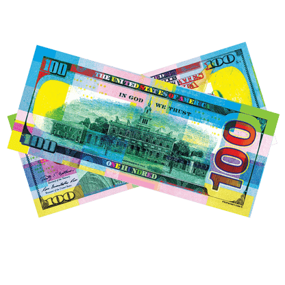 100x $100 Chroma Colored Bills by Prop Money Inc