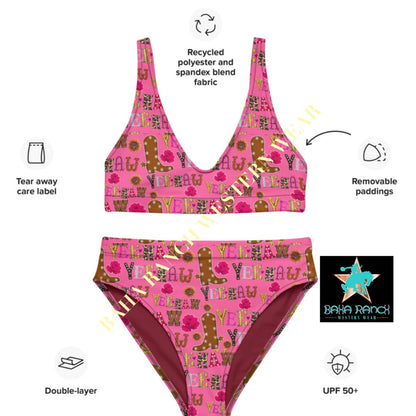 Yeehaw Pink Yeehaw Bikini by Baha Ranch Western Wear