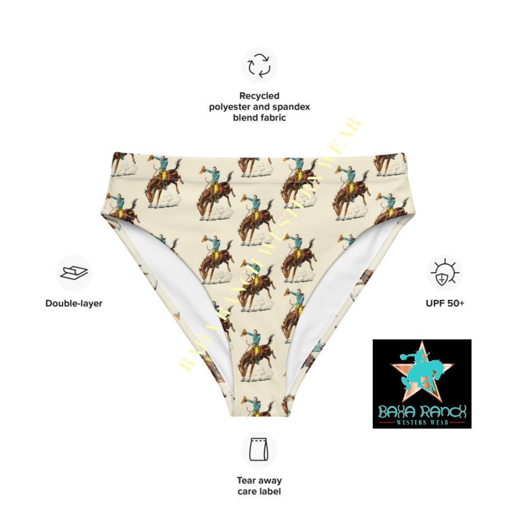 Yeehaw Vintage Rodeo Cowboy Bikini Bottom by Baha Ranch Western Wear