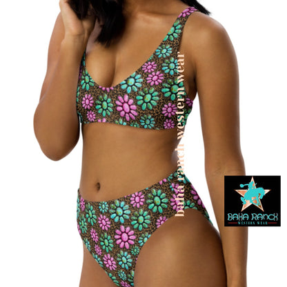 Yeehaw Pink Turquoise Bikini by Baha Ranch Western Wear