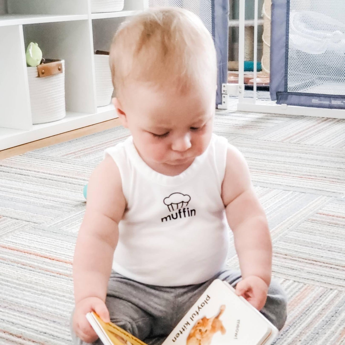 Custom Name Sleeveless Organic Cotton Baby Bodysuit by Salt and Sparkle