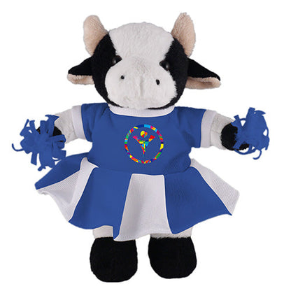 Soft Plush Stuffed Cow with Cheerleader Outfit by Plushland