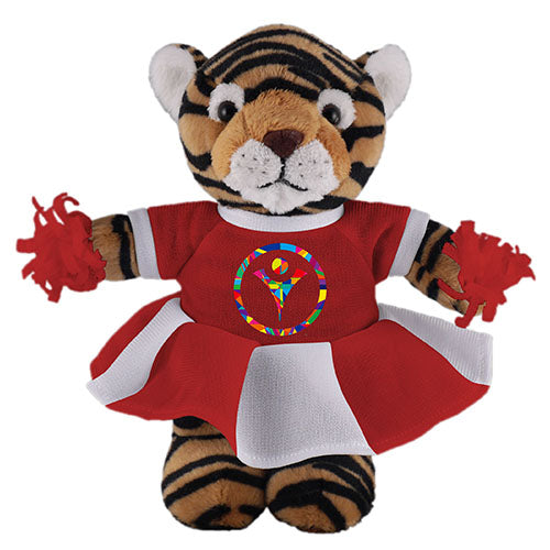 Soft Plush Stuffed Tiger with Cheerleader Outfit by Plushland