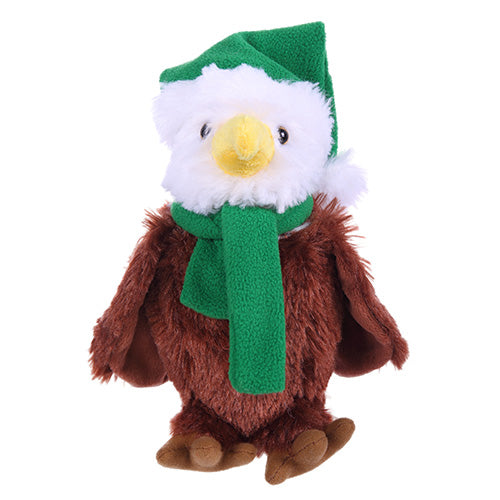 Soft Plush Stuffed Eagle with Christmas Hat and Scarf by Plushland