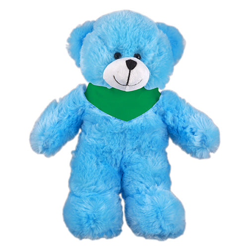 Soft Plush Stuffed Blue Teddy Bear with Bandana by Plushland