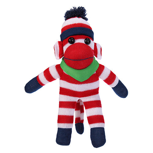 Patriotic Sock Monkey Plush with Bandana by Plushland