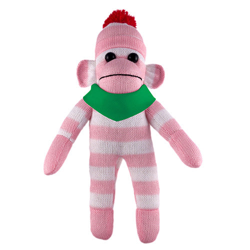 Pink Sock Monkey with Bandana by Plushland