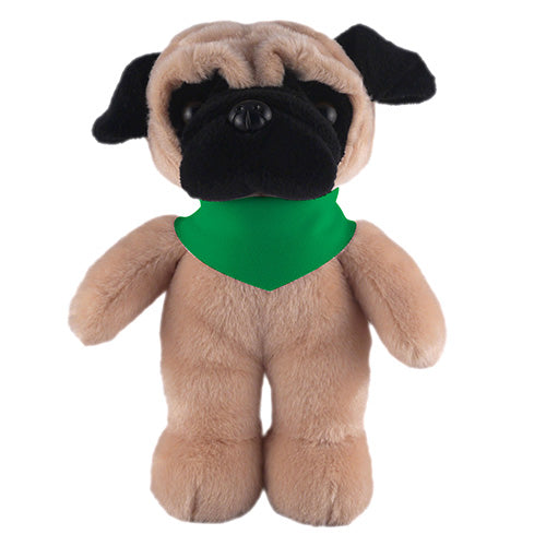 Soft Plush Stuffed Pug with Bandana by Plushland