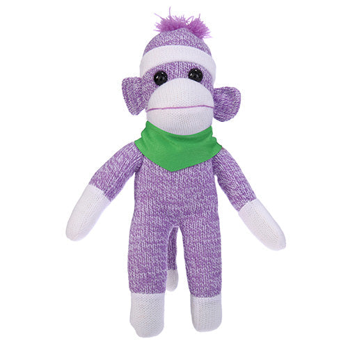 Purple Sock Monkey Plush with Bandana by Plushland