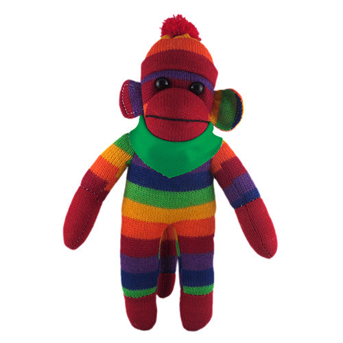 Rainbow Sock Monkey (Plush) with Bandana by Plushland