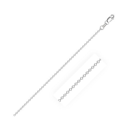 14k White Diamond Cut Cable Link Chain 0.8mm by Avera Group