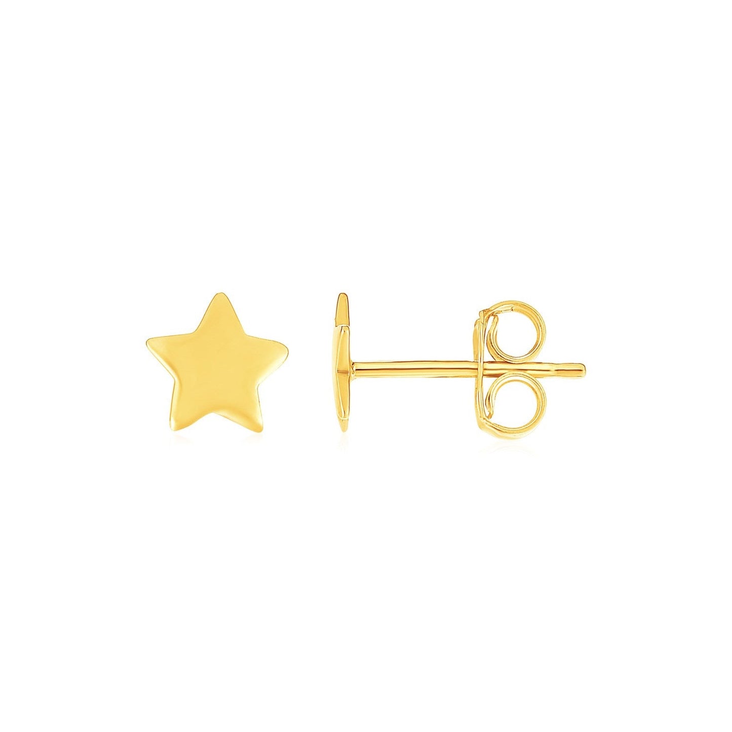 14k Yellow Gold Post Earrings with Stars by Avera Group