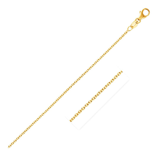 14k Yellow Gold Round Cable Link Chain 1.5 mm by Avera Group