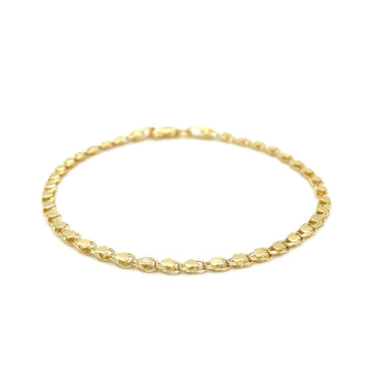 14k Yellow Gold Heart Bracelet (3.00 mm) by Avera Group