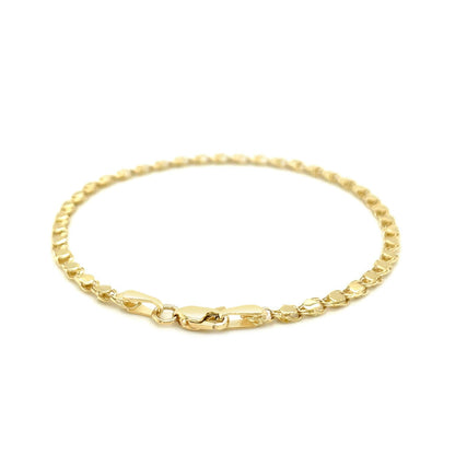 14k Yellow Gold Heart Bracelet (3.00 mm) by Avera Group