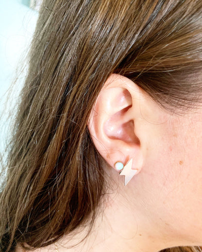 Mini Lightning Bolt Stud Earrings by Jennifer Cervelli Jewelry