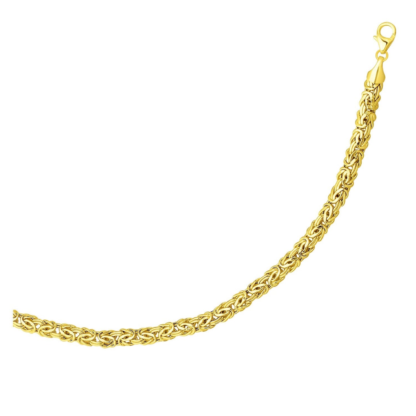 14k Yellow Gold Byzantine Link Shiny Bracelet (6.00 mm) by Avera Group