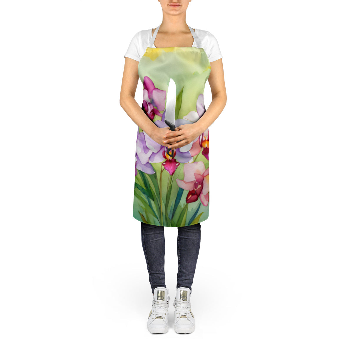 Orchids in Watercolor Apron by Caroline's Treasures