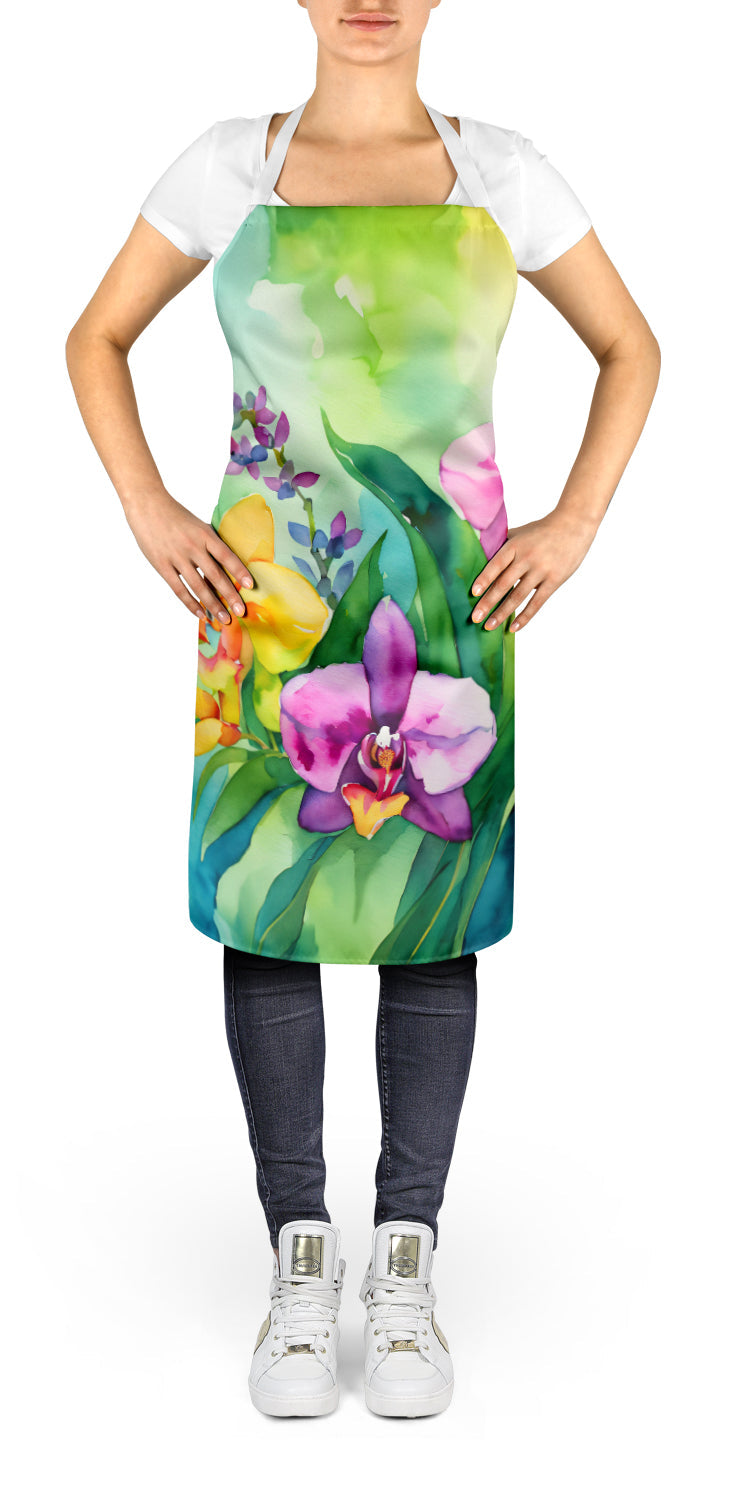 Orchids in Watercolor Apron by Caroline's Treasures