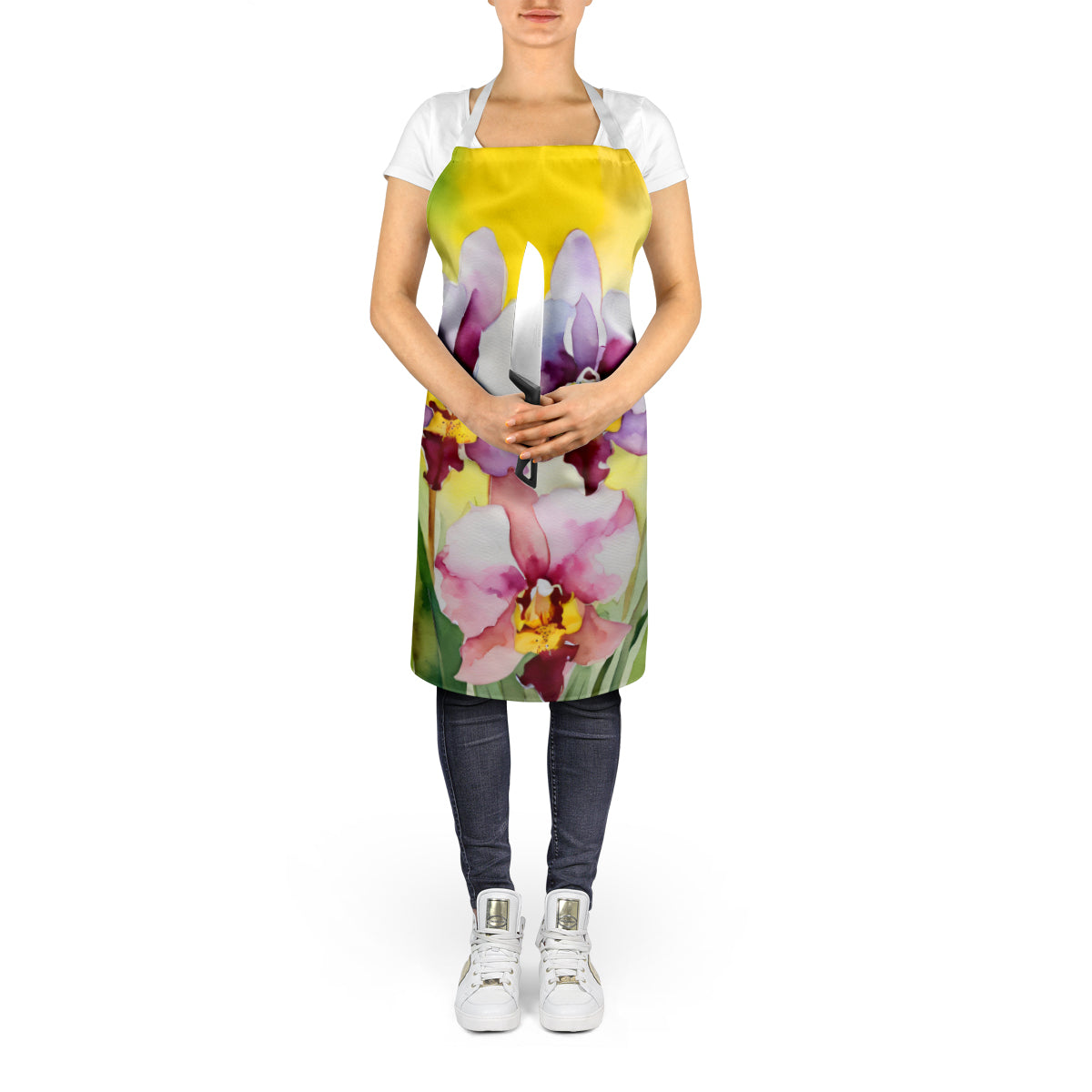 Orchids in Watercolor Apron by Caroline's Treasures